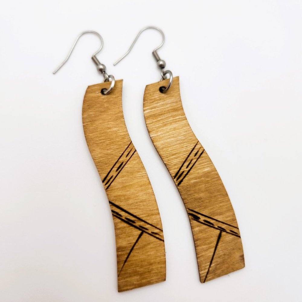 2/$30 SALE Wooden Dangle Earrings - Handmade & Lightweight